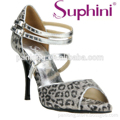 Sexy Black Leopard Tango Ballroom Dance Shoes Women